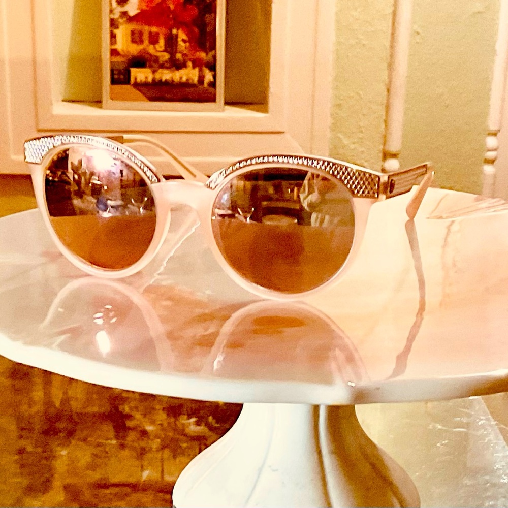 Versace Pink Sunglasses with Gold Accents
